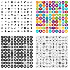 100 discussion icons set vector in 4 variant for any web design isolated on white