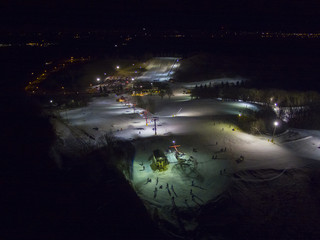 Great Bear is a Ski and Snowboard Hill in Sioux Falls, South Dakota during the Winter