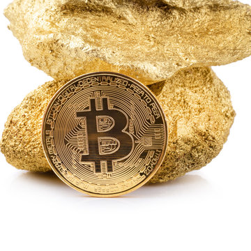 Bitcoin Cryptocurrency isolated on white background. Business concept