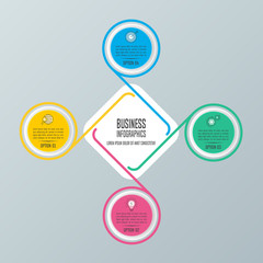infographic design business concept with 4 options, parts or processes.