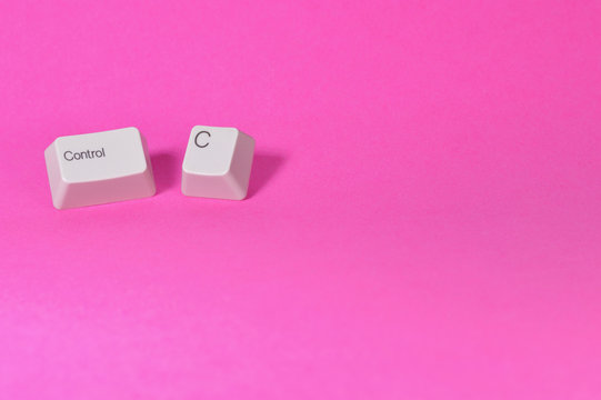 ctrl c keys on pink background
