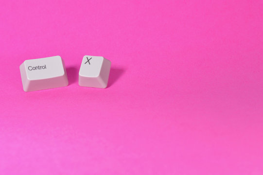 ctrl x keys on pink background