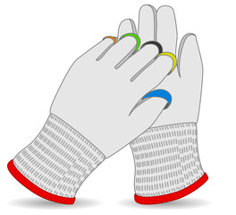 skating gloves for short-track speed skating isolated on a white background