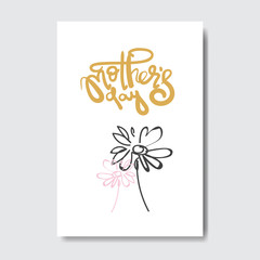 Happy Mothers Day Creative Greeting Card Hand Drawn Isolated Vector Illustration