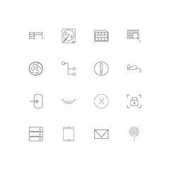 Devices simple linear icons set. Outlined vector icons