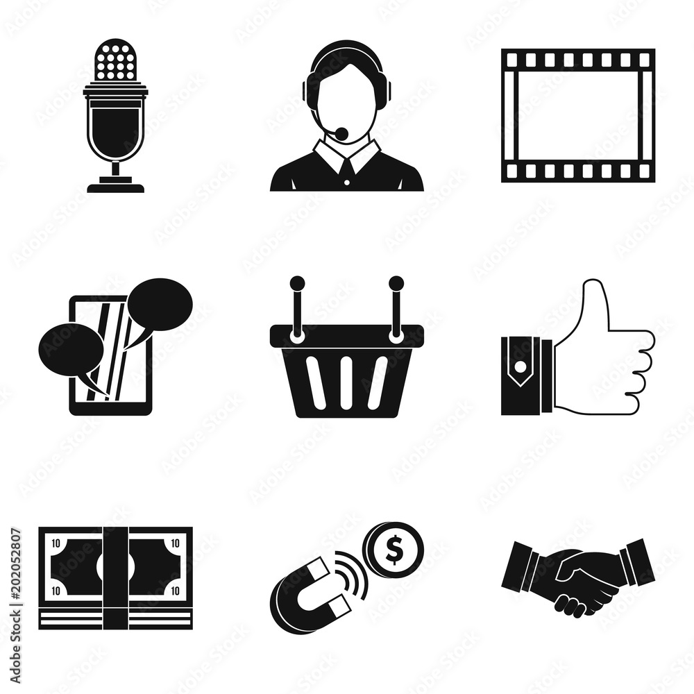 Poster master the technology icons set. simple set of 9 master the technology vector icons for web isolated