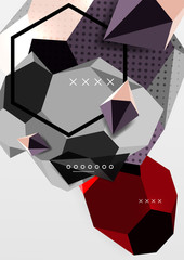Fototapeta premium Color 3d geometric composition poster