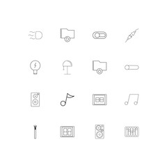 Electrical simple linear icons set. Outlined vector icons