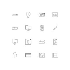 Electrical simple linear icons set. Outlined vector icons