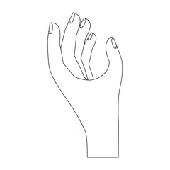 hand taking isolated icon vector illustration design