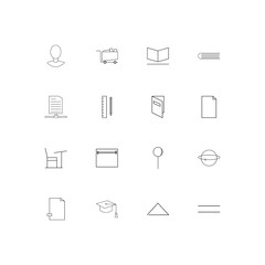 Education And Science simple linear icons set. Outlined vector icons