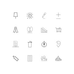 Education And Science simple linear icons set. Outlined vector icons