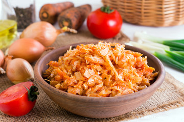Bigos, a traditional Polish dish with cabbage