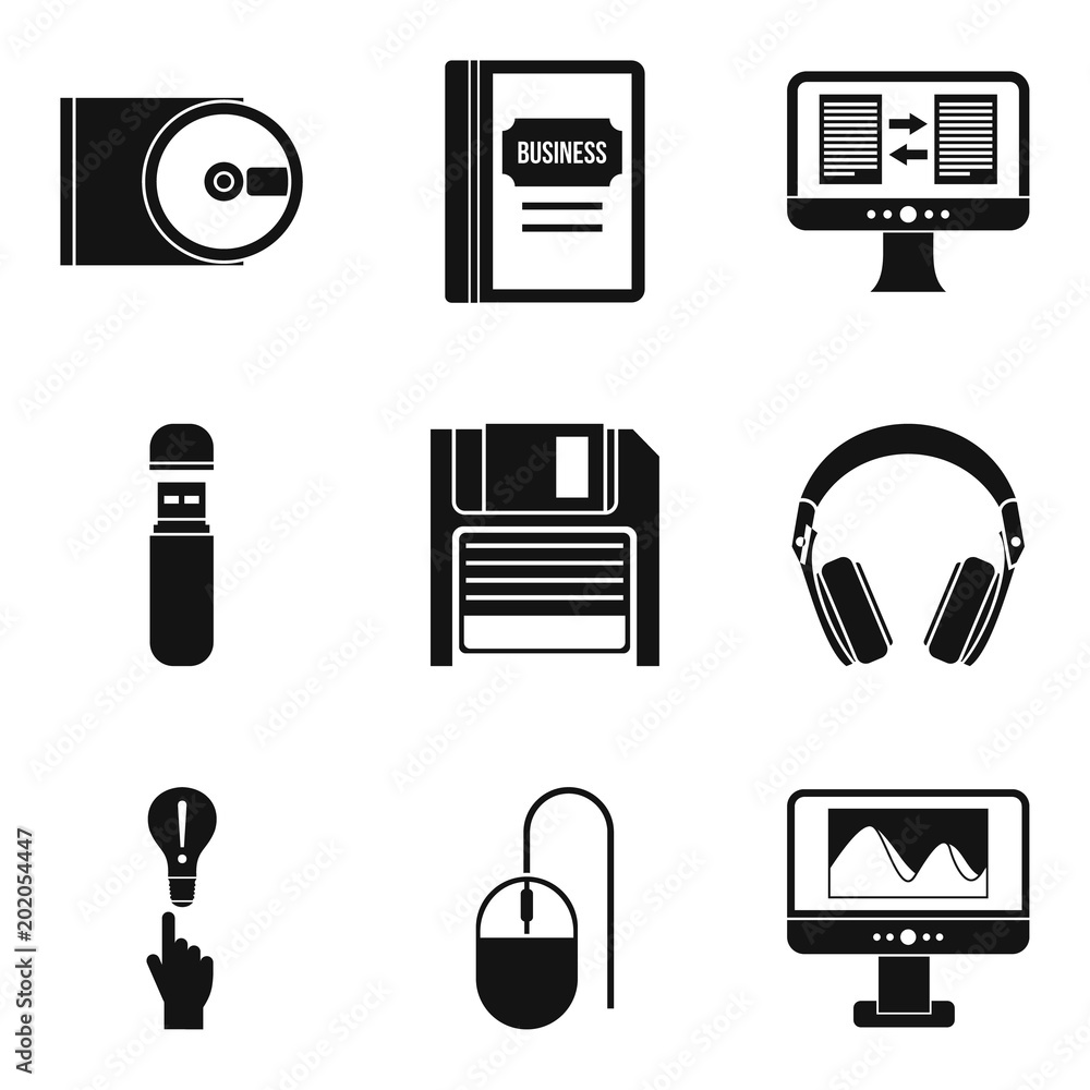Poster mobile app icons set. simple set of 9 mobile app vector icons for web isolated on white background