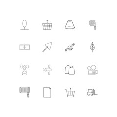 Industry simple linear icons set. Outlined vector icons