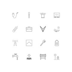 Industry simple linear icons set. Outlined vector icons