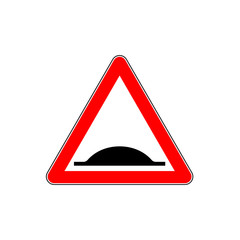 Warning Bumps Road sign. Vector