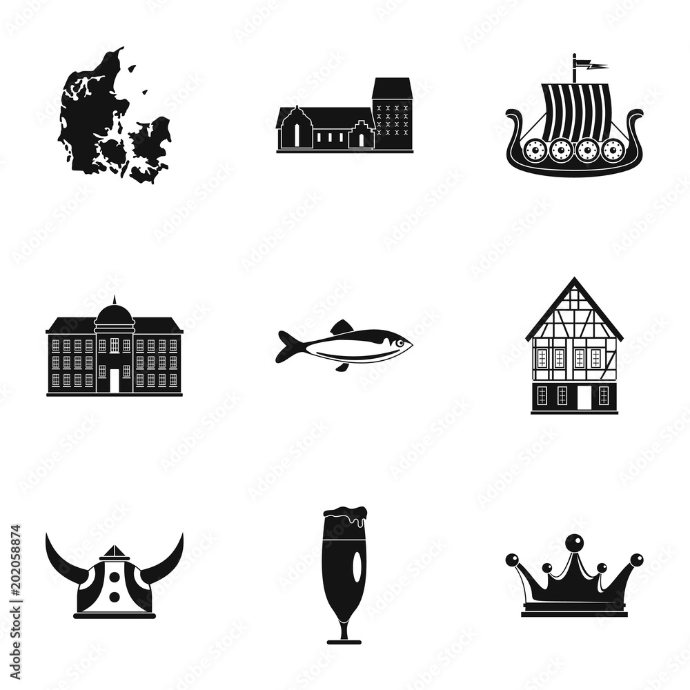 Poster northland icons set. simple set of 9 northland vector icons for web isolated on white background