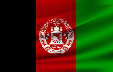 Afganistan waving flag vector icon.