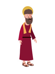 apostle of Jesus with halo character vector illustration design