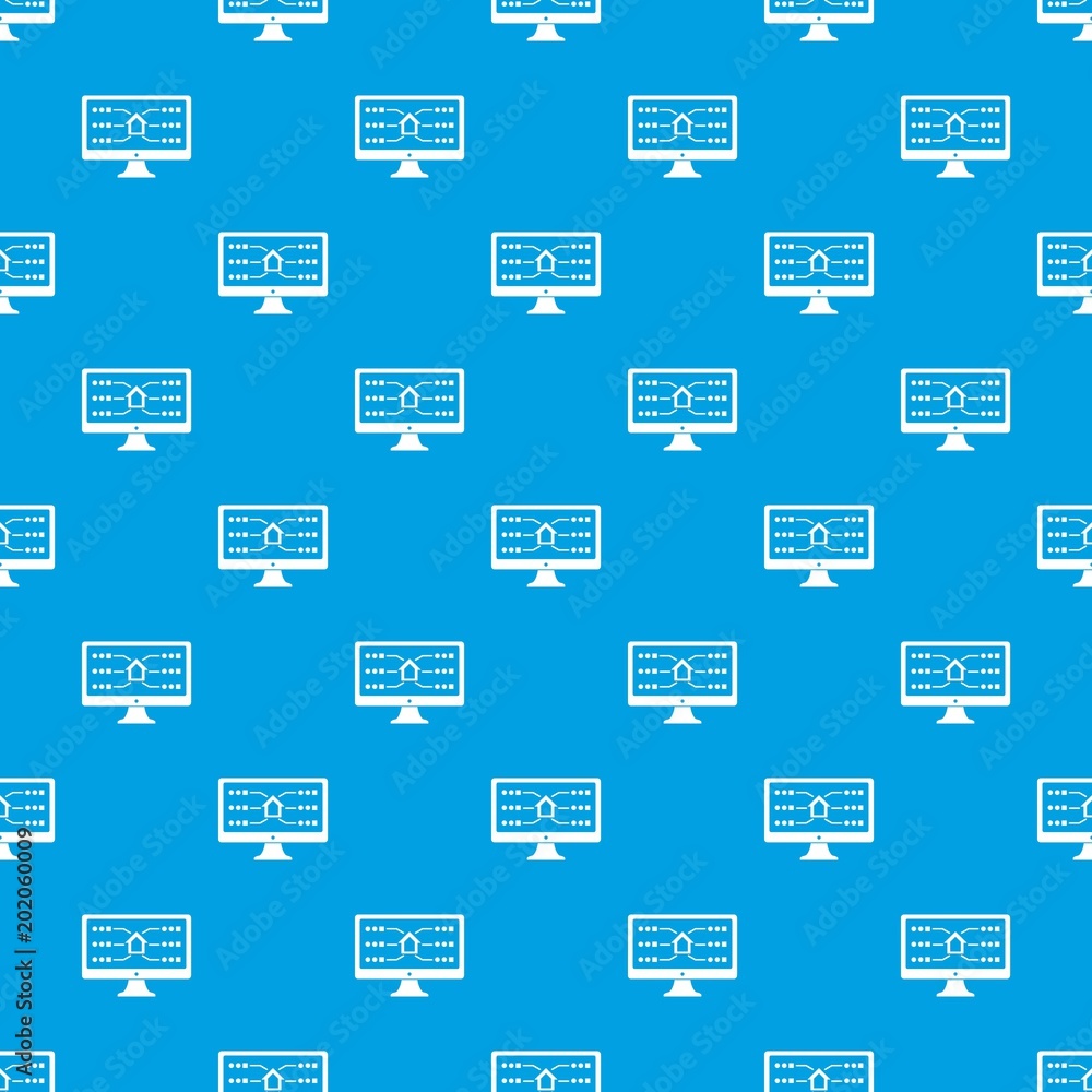 Poster monitor pattern vector seamless blue repeat for any use