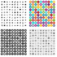 100 elephant icons set vector in 4 variant for any web design isolated on white