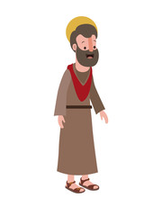 apostle of Jesus with halo character vector illustration design