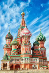 Fototapeta na wymiar St. Basil Cathedral, Red Square, Moscow. Close up vertical orientation,
