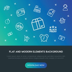 business, charts, time, shopping outline vector icons and elements background concept on gradient background.Multipurpose use on websites, presentations, brochures and more