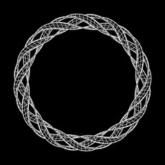 Abstract wireframe mesh ring. Grid technology illustration data array. Vector illustration.