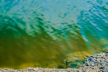 Color summer water surface. Water surface of the river, the lake.
