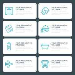 Flat transports, hotel, sports infographic timeline template for presentations, advertising, annual reports
