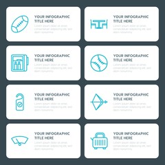 Fototapeta premium Flat transports, hotel, sports infographic timeline template for presentations, advertising, annual reports