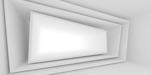 Abstract of white architectural space,Concept of minimal futuristic interior style.3D rendering