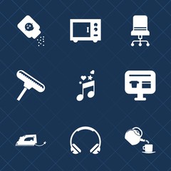 Premium set with fill icons. Such as baby, drink, audio, care, mixer, cup, skin, tea, music, powder, sale, home, talc, brush, sound, chair, container, roller, iron, room, talcum, work, oven, bottle