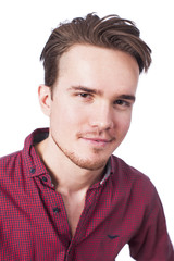 Portrait of a young man on white isolared background