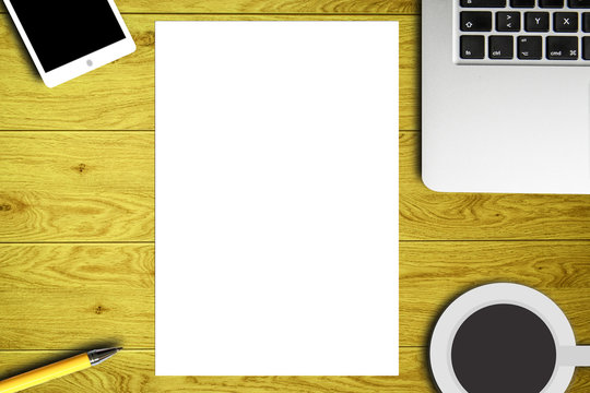 Office documents and blank sheet to write