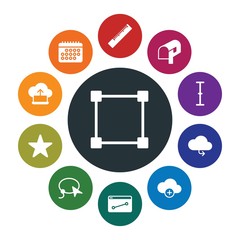 cloud and networking, cursors, design, email Infographic Colorful fill Icons Set. Contains such Icons as  bound,  white,  internet, text, mail,  technology, box and more. Fully Editable. Pixel Perfect