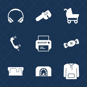 Premium set with fill icons. Such as fire, buggy, work, baby, family, hammer, modern, child, headset, call, jacket, christmas, headphone, clothing, carriage, pram, lollipop, technology, wheel, sweet