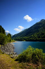 Fabreges lake in Ossau Valley in French Pyrenees.