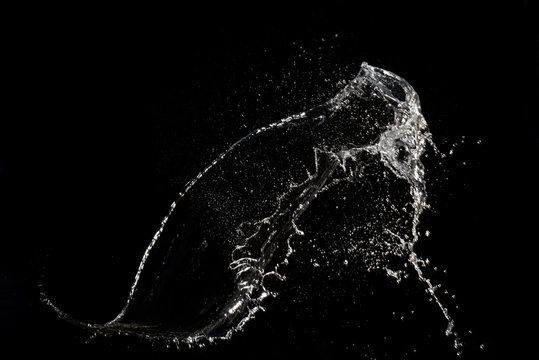 Splashing Water On Black Background