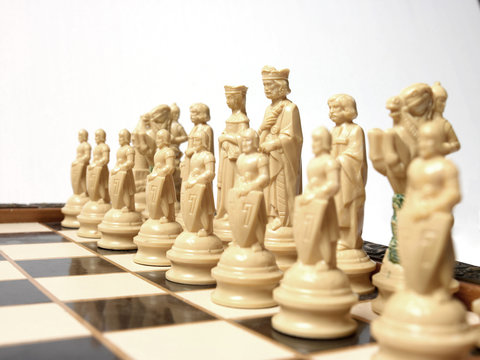 Chess pieces on board