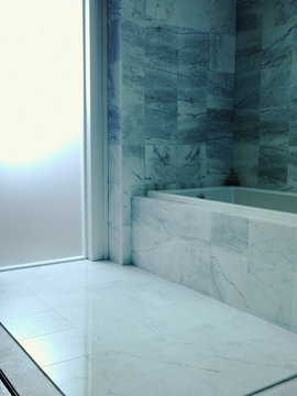 Modern marble bathroom