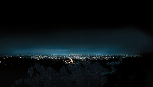 Los Angeles cityscape at night 