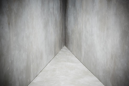 Gray concrete walls and floor
