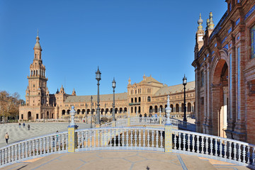 Plaza de Espana (Spain square) in Seville, Andalusia