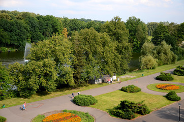 Public Silesian Park in Chorzow near Katowice, Poland - obrazy, fototapety, plakaty