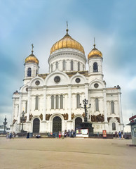 Diveevo, Russia - circa May, 2016: Cathedral of the Transfiguration (Transfiguration Cathedral) at Holy Trinity Seraphim-Diveevo monastery Diveevo Village of Nizhny Novgorod Region, Russia