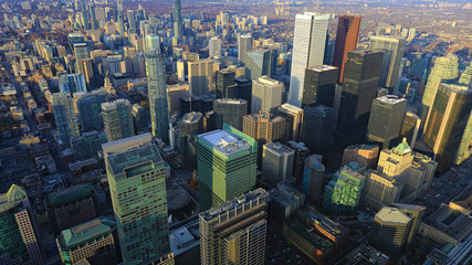 Aerial view of downtown Toronto area