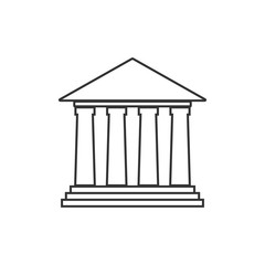 Court, bank building icon. Vector illustration, flat design.
